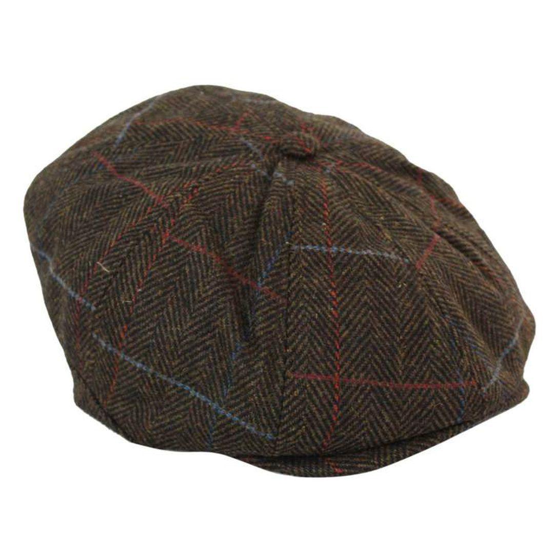 Tweed Newsboy Cap Blinders Baker Boy Flat Check Grandad Hat Elasticated Free Size - Knighthood Store
