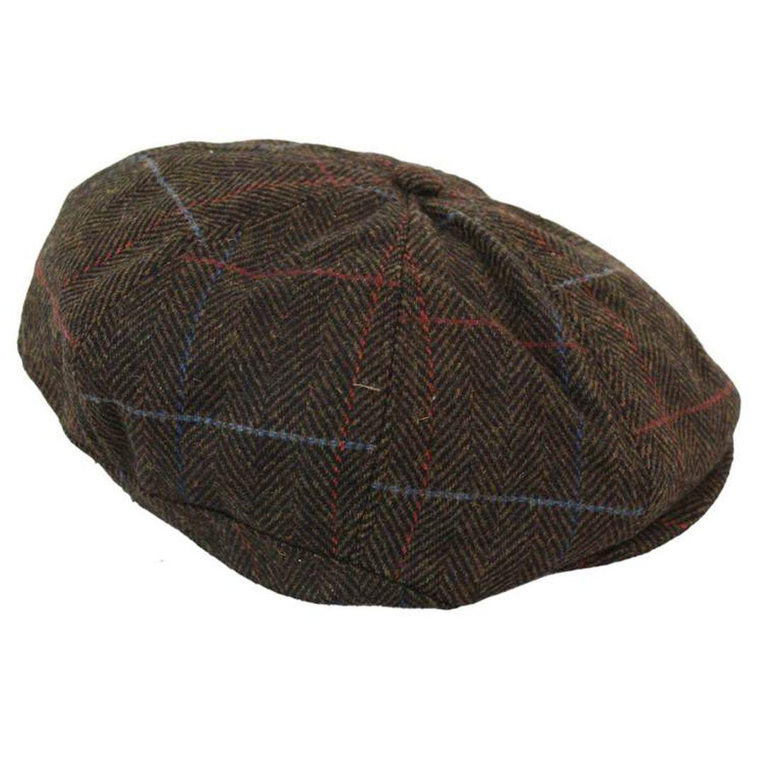 Tweed Newsboy Cap Blinders Baker Boy Flat Check Grandad Hat Elasticated Free Size - Knighthood Store