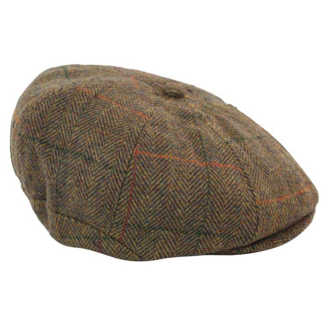 Tweed Newsboy Cap Blinders Baker Boy Flat Check Grandad Hat Elasticated Free Size - Knighthood Store
