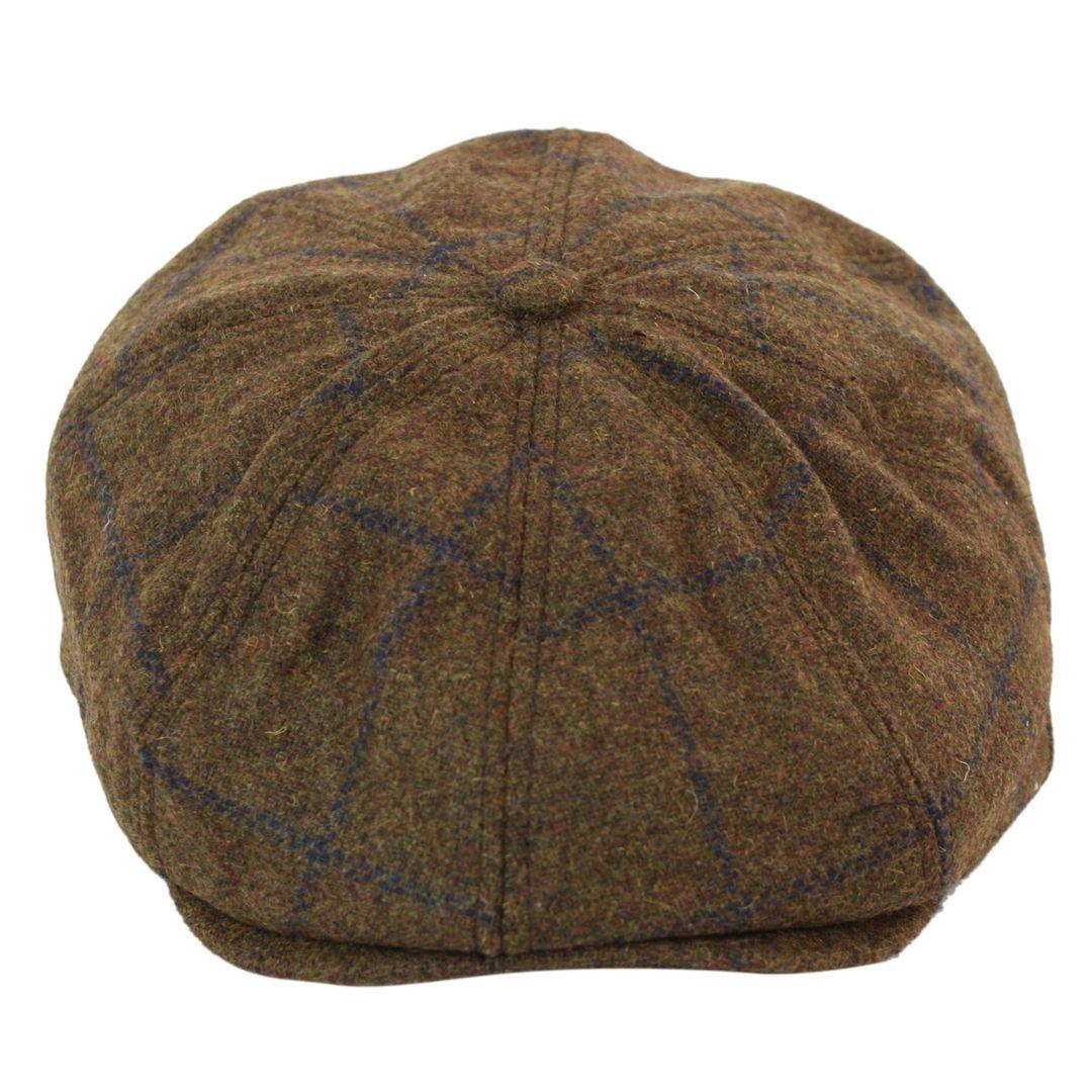 Tweed Newsboy Cap Blinders Baker Boy Flat Check Grandad Hat Elasticated Free Size - Knighthood Store