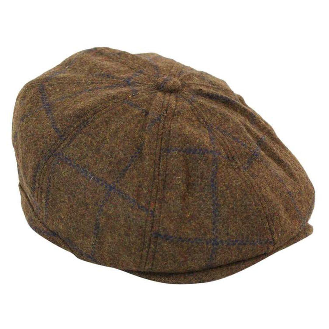 Tweed Newsboy Cap Blinders Baker Boy Flat Check Grandad Hat Elasticated Free Size - Knighthood Store