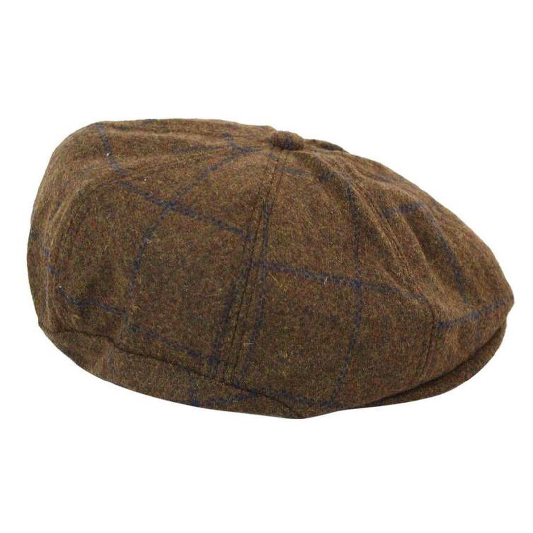 Tweed Newsboy Cap Blinders Baker Boy Flat Check Grandad Hat Elasticated Free Size - Knighthood Store