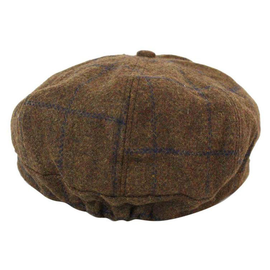 Tweed Newsboy Cap Blinders Baker Boy Flat Check Grandad Hat Elasticated Free Size - Knighthood Store