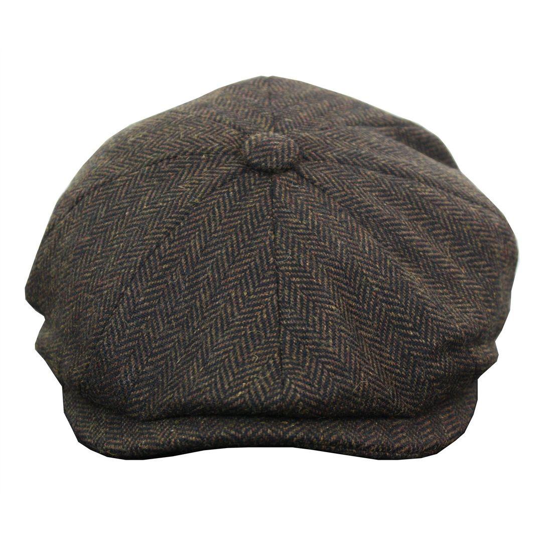 Mens Tweed Newsboy Cap Blinders Baker Boy Flat Check Grandad Hat - Knighthood Store