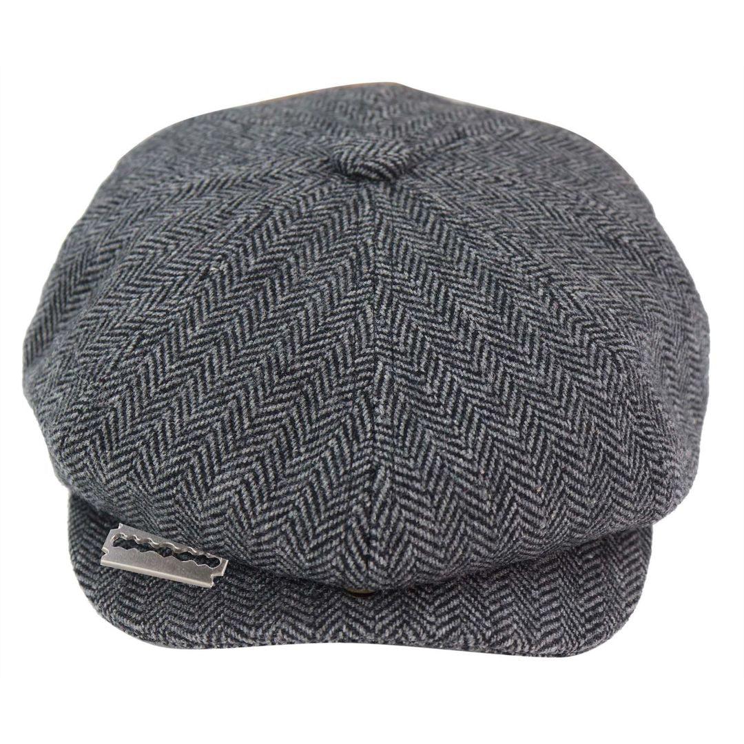 Mens Tweed Newsboy Peaky Blinder Baker Boy Razor Flat Cap Grandad Hat 8 Panel - Knighthood Store
