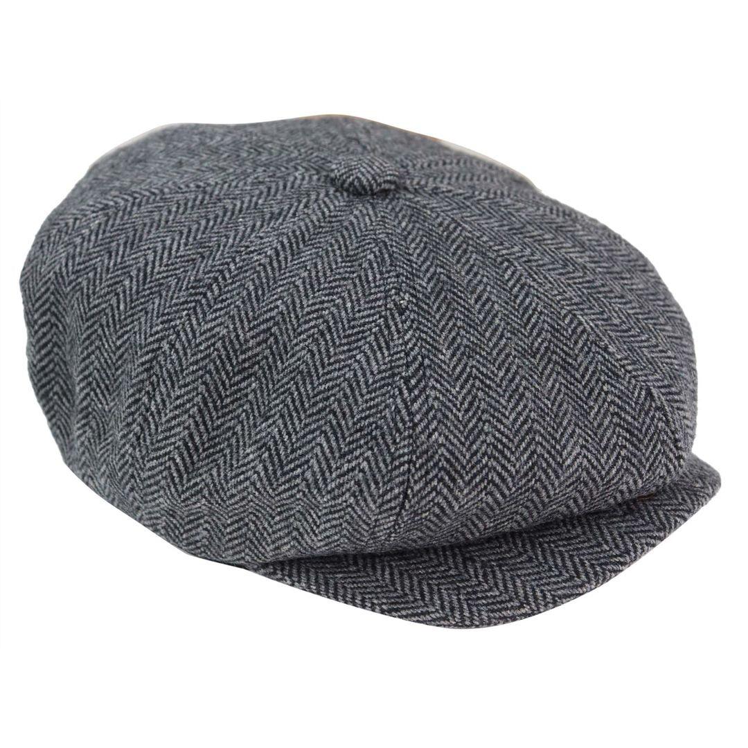Mens Tweed Newsboy Peaky Blinder Baker Boy Razor Flat Cap Grandad Hat 8 Panel - Knighthood Store