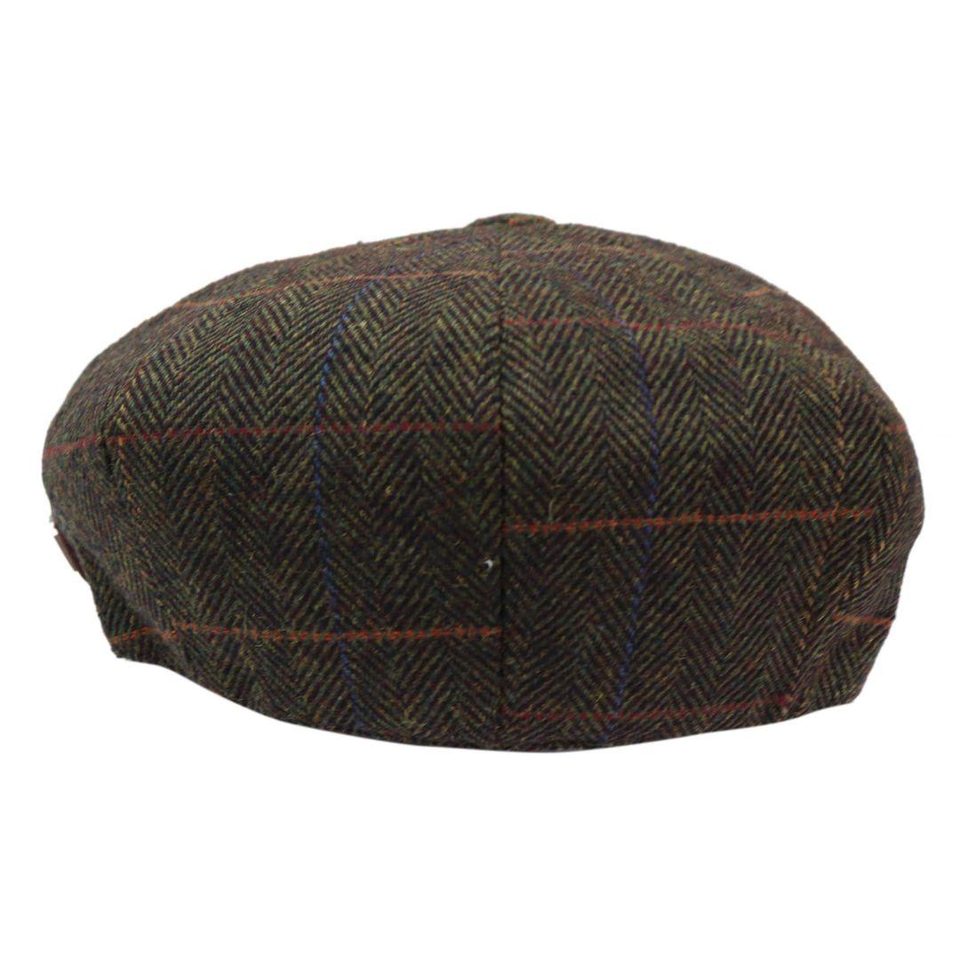 Mens 8 Panel Hat Flat Cap Newsboy Grandad Tweed Check Vintage Peaky Baker Boy - Knighthood Store