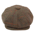 Mens 8 Panel Hat Flat Cap Newsboy Grandad Tweed Check Vintage Peaky Baker Boy - Knighthood Store