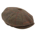 Mens 8 Panel Hat Flat Cap Newsboy Grandad Tweed Check Vintage Peaky Baker Boy - Knighthood Store