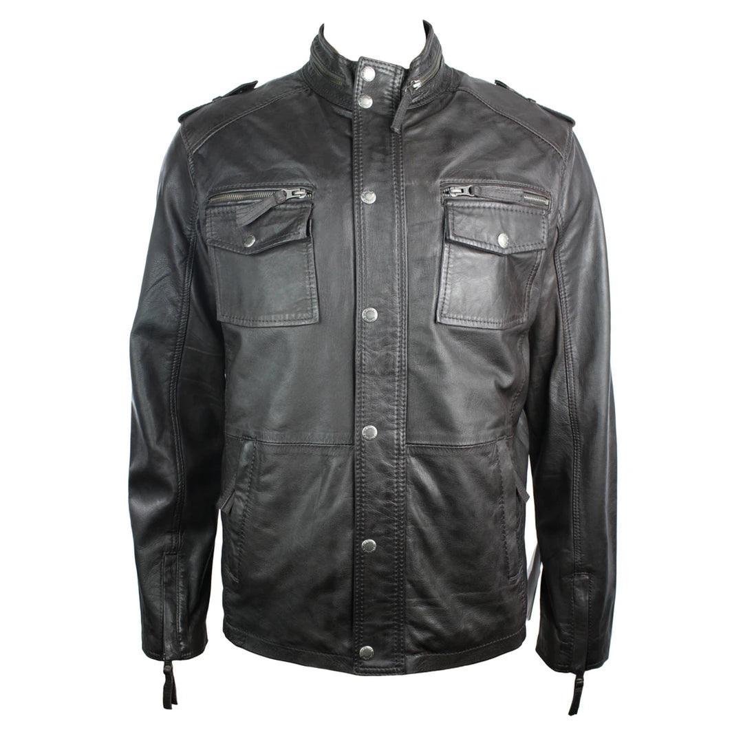 Mens Clearance Leather Jacket Vintage Classic Biker Bomber Mix - Knighthood Store