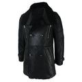 Mens Black 3/4 Military Real Sherling Sheepskin Batman Bane Double Breasted - Knighthood Store