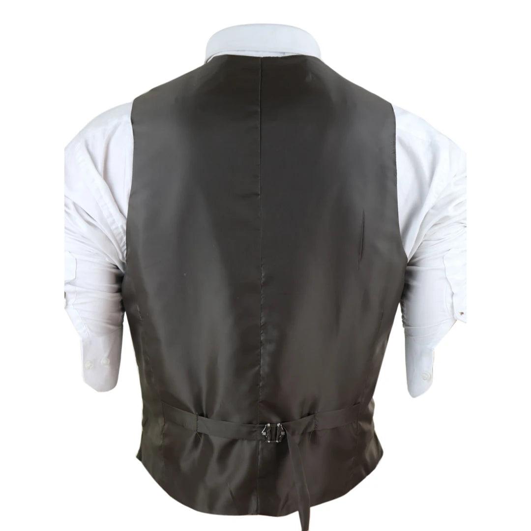 Mens Double Breasted Waistcoat 1920s Blinders Smart Casual Pocket Chain - Knighthood Store