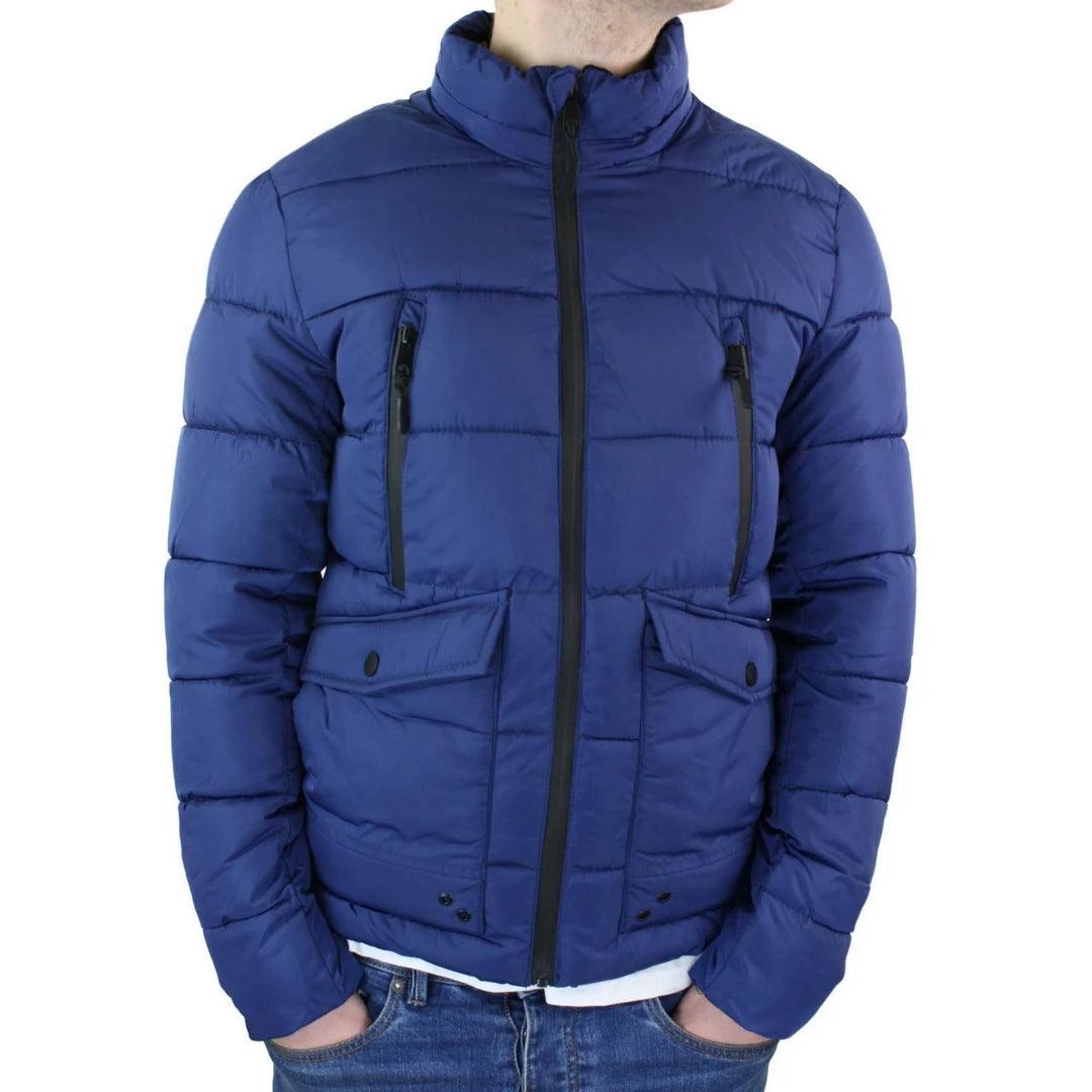 Mens Zip Hooded Fur Jacket Coat Puffer Quilted Warm Winter - Knighthood Store