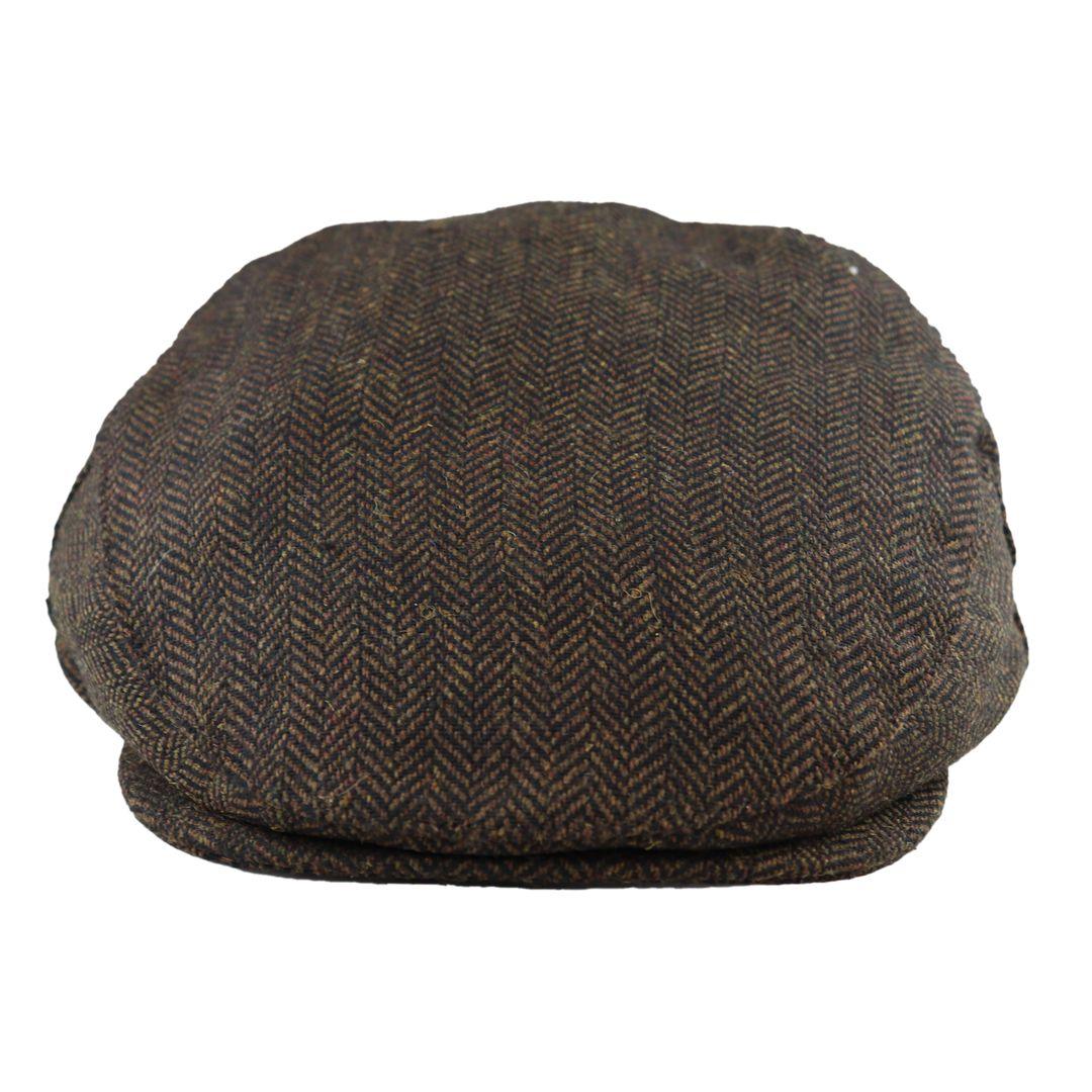 Mens Flat Cap Wool Herringbone Tweed Vintage Classic 1920s Unisex Del