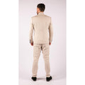 Mens 3 Piece Suit Tweed Cream Black Tailored Fit Wedding Classic - Knighthood Store