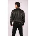 Mens Real Leather Black Bomber Badge Air Force Pilot Flying Jacket - Knighthood Store