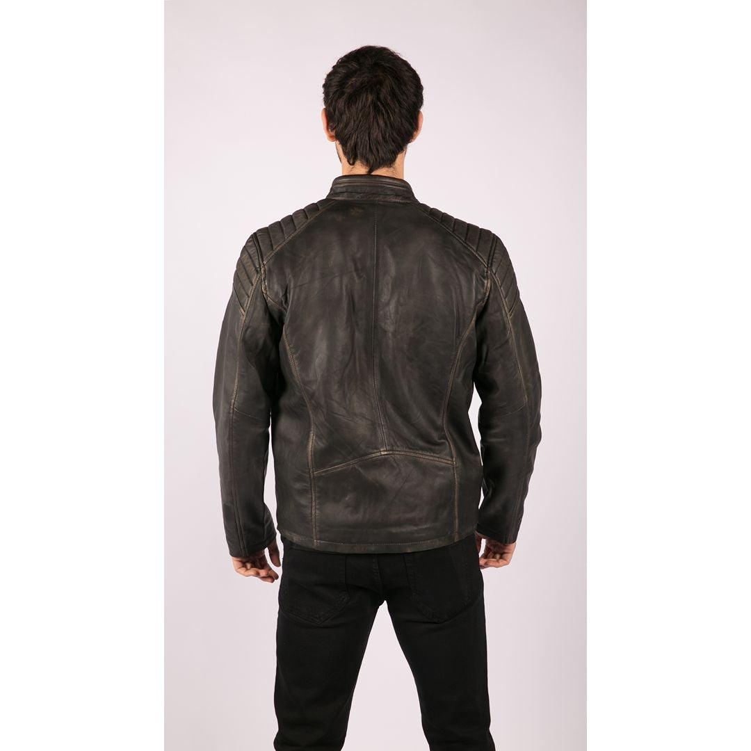 Mens Real Leather Washed Biker Airforce Jacket Distressed Casual Fit Retro Vintage - Knighthood Store