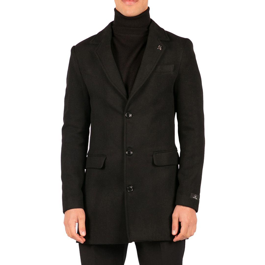 Mens 3/4 Long Overcoat Jacket Wool Feel Coat Blinders Slim Fit - Knighthood Store