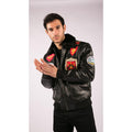 Mens Real Leather US Aviator Air Force Pilot Flying Bomber Jacket Black Fur Collar - Knighthood Store