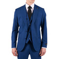 Mens 3 Piece Royal Blue Tailored Fit Suit Best Man Groom Prom Wedding Classic - Knighthood Store