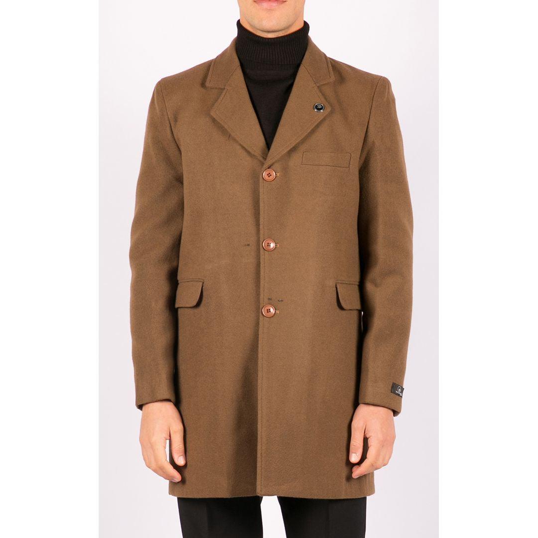 Mens 3/4 Long Overcoat Jacket Wool Feel Coat Blinders Slim Fit - Knighthood Store