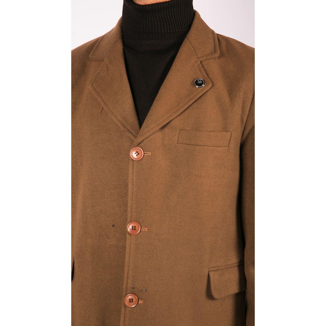 Mens 3/4 Long Overcoat Jacket Wool Feel Coat Blinders Slim Fit - Knighthood Store