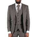 Mens 3 Piece Suit Tweed Check Vintage Retro Tailored Fit 1920s - Knighthood Store