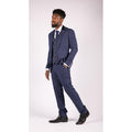 Mens Blue Tweed Check 3 Piece Suit Vintage Retro Classic Tailored Fit 1920's - Knighthood Store