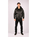 Mens Slim Fit Black Hooded Real Leather Jacket - Knighthood Store