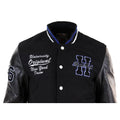 Mens Baseball Varsity Letterman College Fleece Jacket Badge PU Leather Sleeves - Knighthood Store