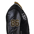 Mens Baseball Varsity Letterman College Fleece Jacket Badge PU Leather Sleeves - Knighthood Store