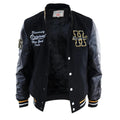 Mens Baseball Varsity Letterman College Fleece Jacket Badge PU Leather Sleeves - Knighthood Store