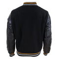 Mens Baseball Varsity Letterman College Fleece Jacket Badge PU Leather Sleeves - Knighthood Store