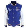 Mens Baseball Varsity Letterman College Fleece Jacket Badge PU Leather Sleeves - Knighthood Store