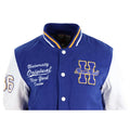 Mens Baseball Varsity Letterman College Fleece Jacket Badge PU Leather Sleeves - Knighthood Store