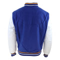 Mens Baseball Varsity Letterman College Fleece Jacket Badge PU Leather Sleeves - Knighthood Store