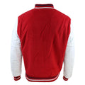 Mens Baseball Varsity Letterman College Fleece Jacket Badge PU Leather Sleeves - Knighthood Store