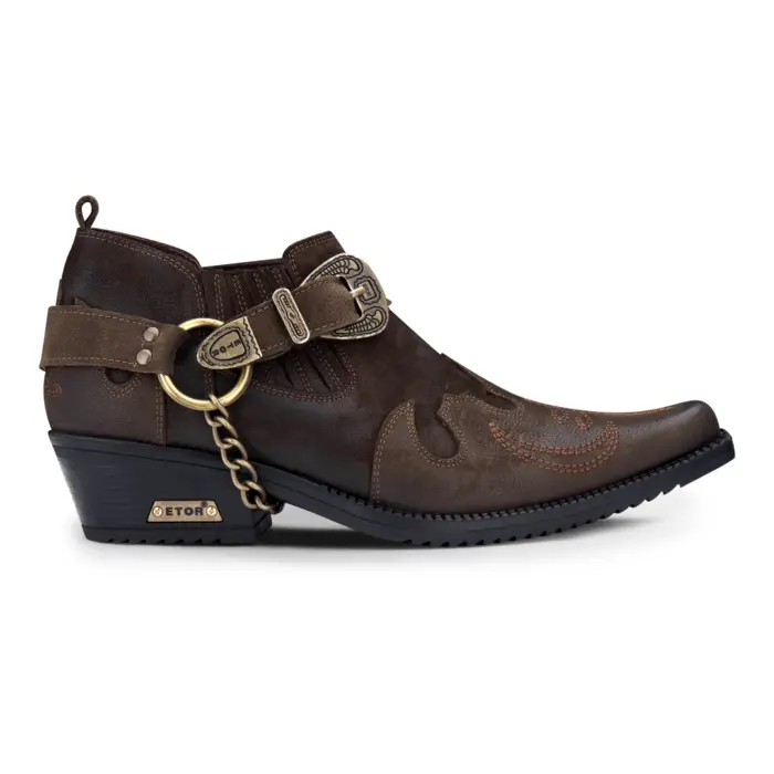 Mens Genuine Leather Western Shoes Croc Snake Pattern Metal Chain Belt Cuban Heel Dancing - Image 6