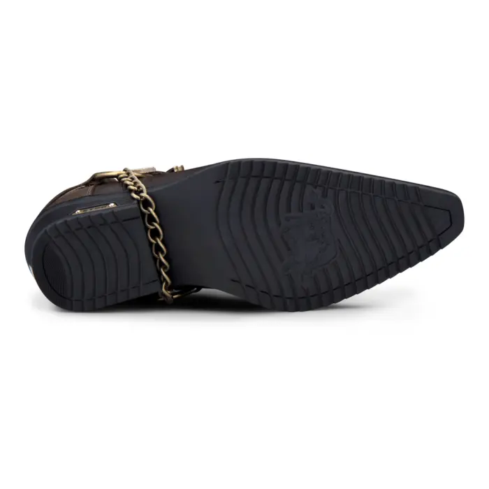 Mens Genuine Leather Western Shoes Croc Snake Pattern Metal Chain Belt Cuban Heel Dancing - Image 10