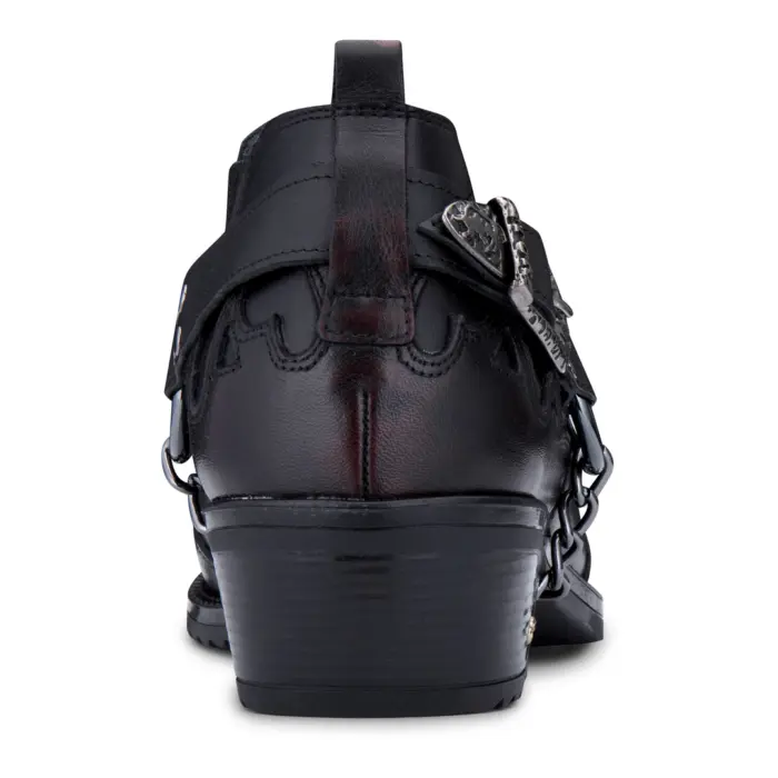 Mens Real Leather Cowboy Shoes Wincklepickers Cuban Heel Metal Belt Western Croc Pattern - Image 14