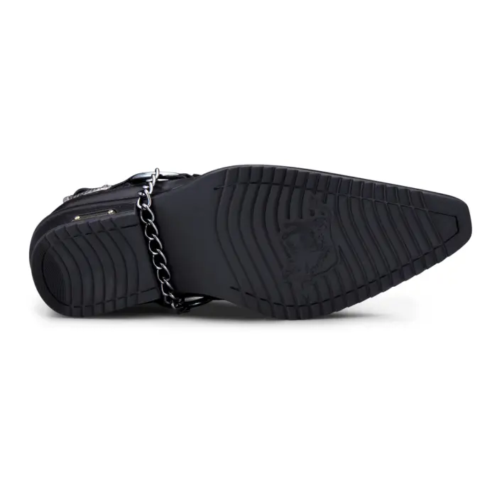 Mens Real Leather Cowboy Shoes Wincklepickers Cuban Heel Metal Belt Western Croc Pattern - Image 15