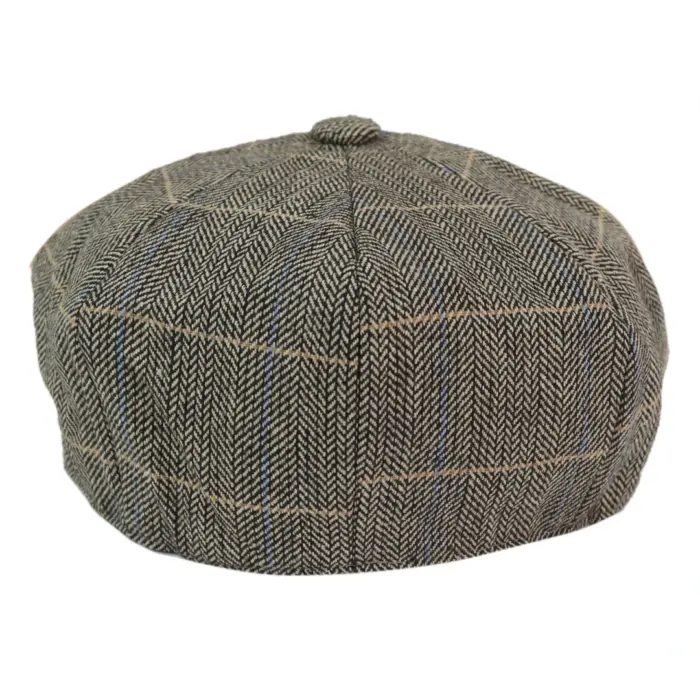 Mens 8 Panel Hat Wool Baker Boy Newsboy Flat Cap Grandad Tweed Check 1920s Peaky - Image 11