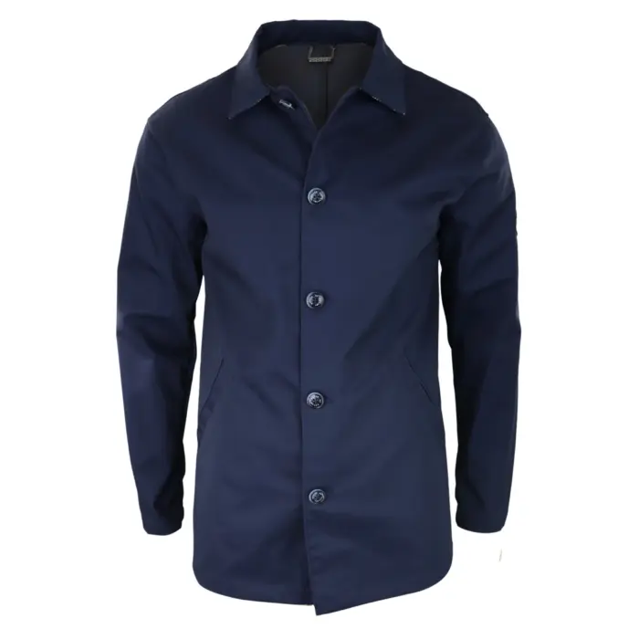 Mens Mid Length Overcoat Jacket Light Weight Smart Casual Beige Navy Mac - Image 8