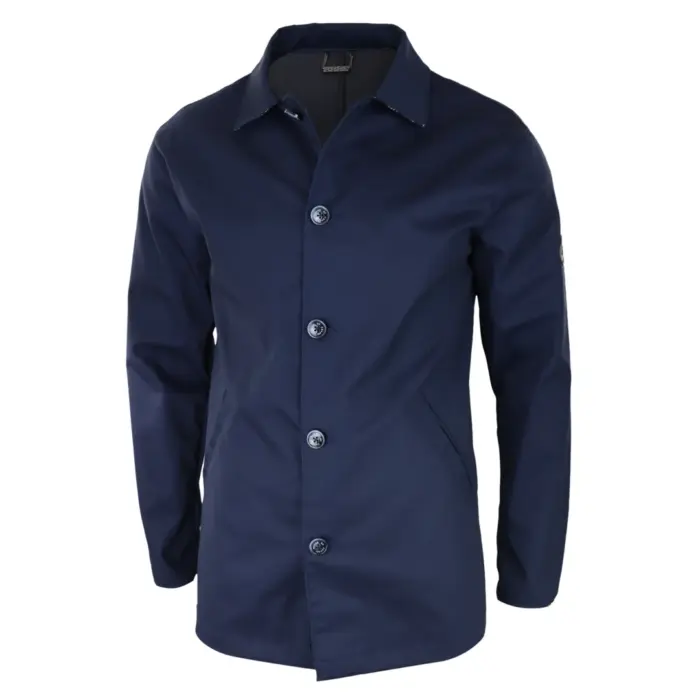Mens Mid Length Overcoat Jacket Light Weight Smart Casual Beige Navy Mac - Image 12