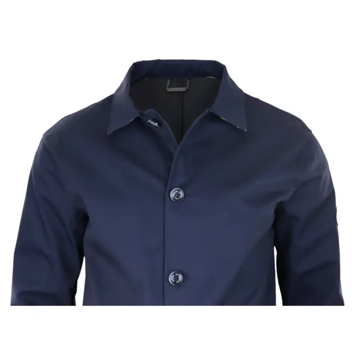 Mens Mid Length Overcoat Jacket Light Weight Smart Casual Beige Navy Mac - Image 11