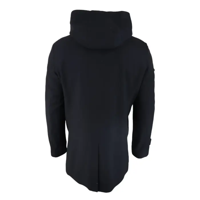 Mens 3/4 Long Overcoat Jacket Coat Removable Hood Smart Casual Winter Warm Wool - Image 3