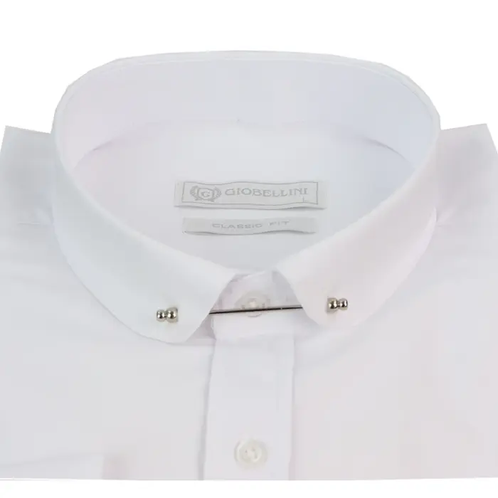 Mens Club Collar Shirt With Bar Poplin Pin White Black 1920s Peaky Blinders - Image 8