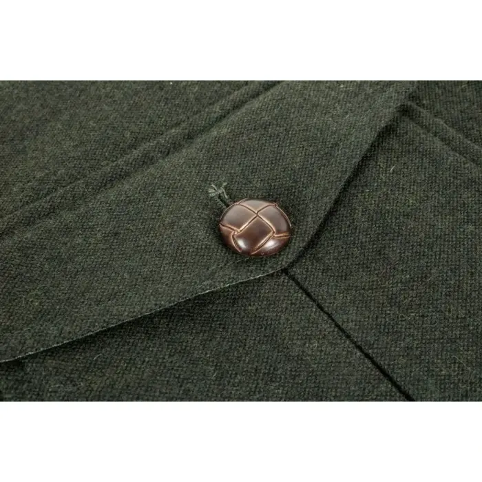 Mens Wool Tweed Shooting Jacket Hunting Blazer Smart Casual Elbow Patch Olive - Image 4