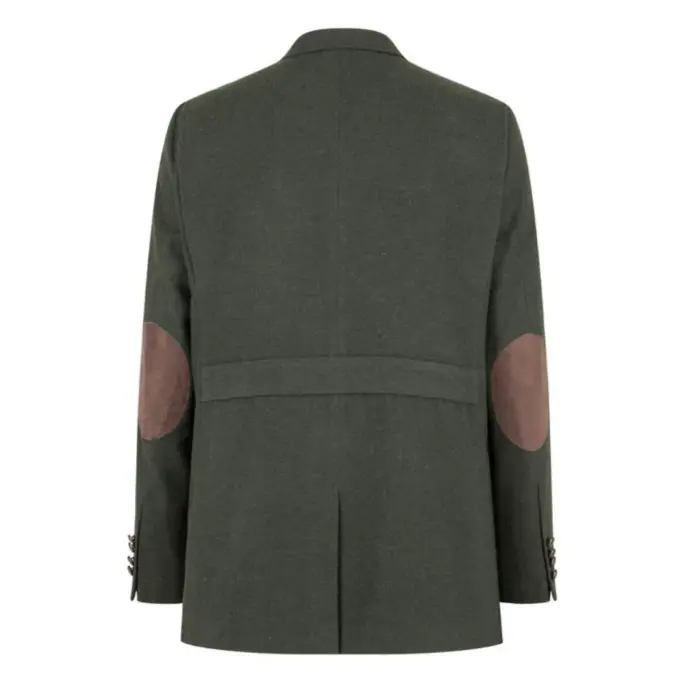 Mens Wool Tweed Shooting Jacket Hunting Blazer Smart Casual Elbow Patch Olive - Image 3