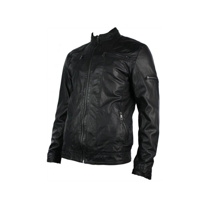 Mens Biker Motorcycle Vintage Distressed Brown Zip Short Leather Jacket Suede - Image 9